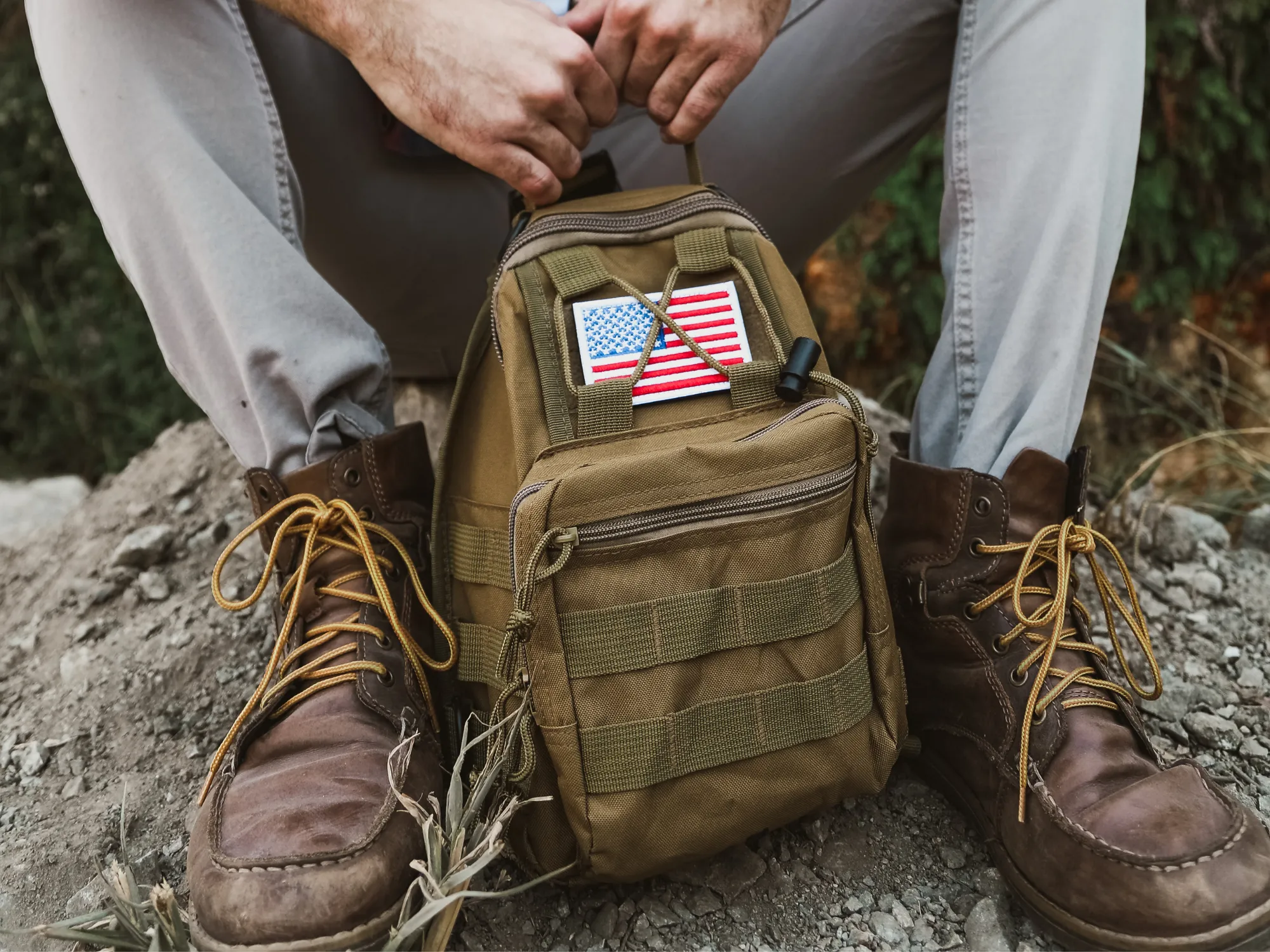 JupiterGear Tactical USA Flag Patch with Detachable Backing