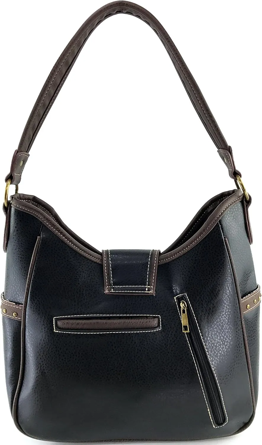 Justin West Patina Girl Western Bronze Floral Buckle Conceal Carry Handbag Purse Tote and Strap Wallet