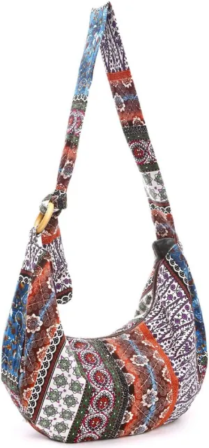 KARRESLY Women's Sling Crossbody Bag Ethnic Style Shoulder Bag with Adjustable Strap
