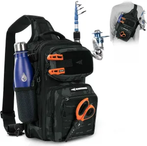 KastKing BlowBak Tactical Fishing Sling Tackle Bag - Lightweight Fishing Backpack - Storage for Gear and Equipment - Gift for Men