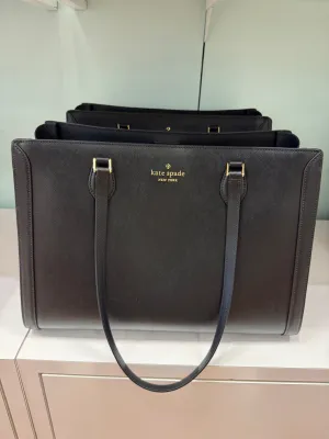 Kate Spade Madison Saffiano East West Leather Large Laptop Tote In Black (Pre-Order)