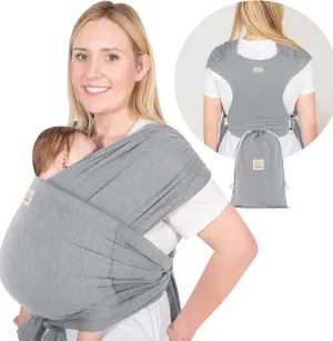 KeaBabies Baby Wrap Carrier Ring Sling - Easy to Wear, Adjustable D-Lite Baby Carrier Newborn to Toddler, Infant Carrying Shirt, Hands Free Bonding, Breathable Fabric Wearing Wrap (Classic Gray)