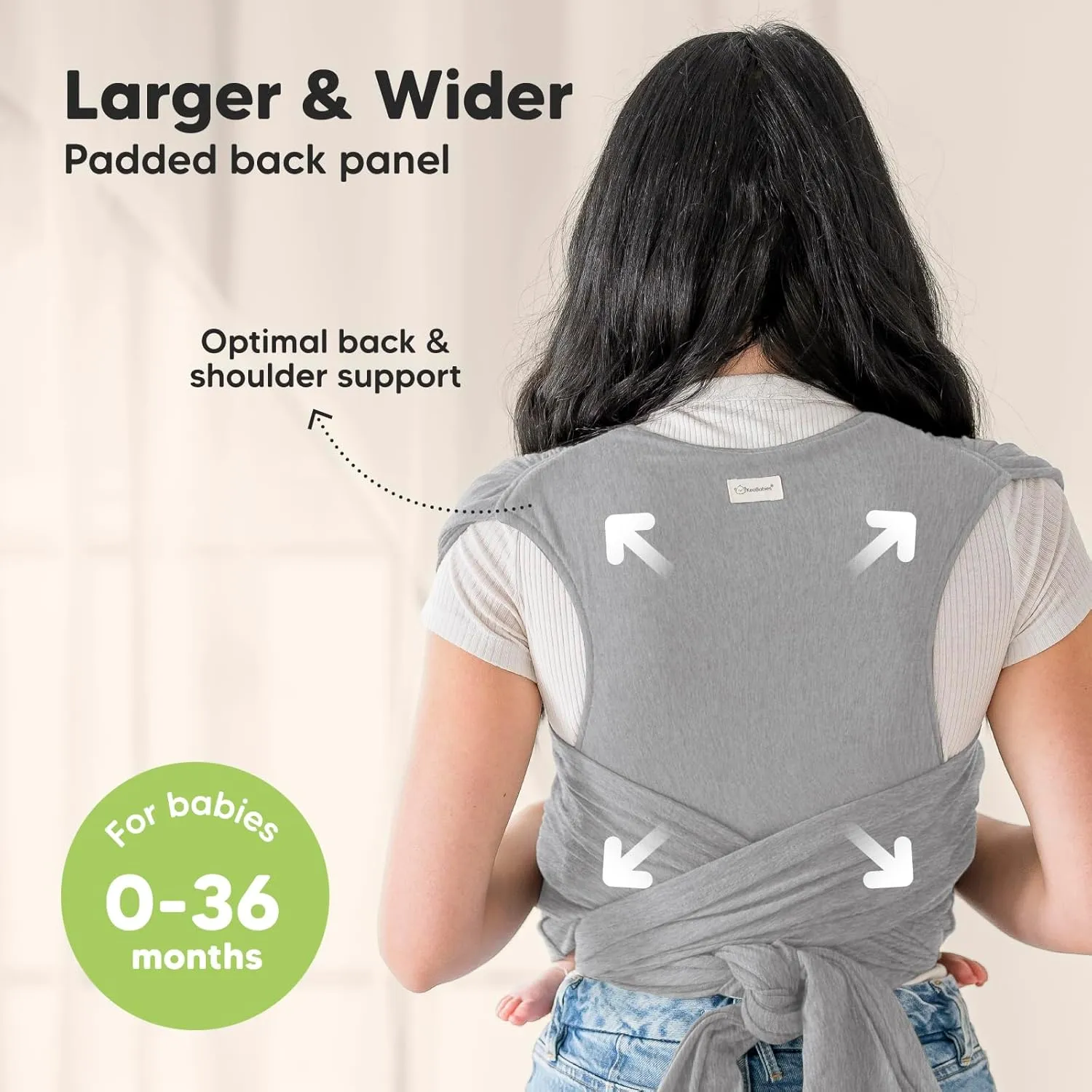KeaBabies Baby Wrap Carrier Ring Sling - Easy to Wear, Adjustable D-Lite Baby Carrier Newborn to Toddler, Infant Carrying Shirt, Hands Free Bonding, Breathable Fabric Wearing Wrap (Classic Gray)