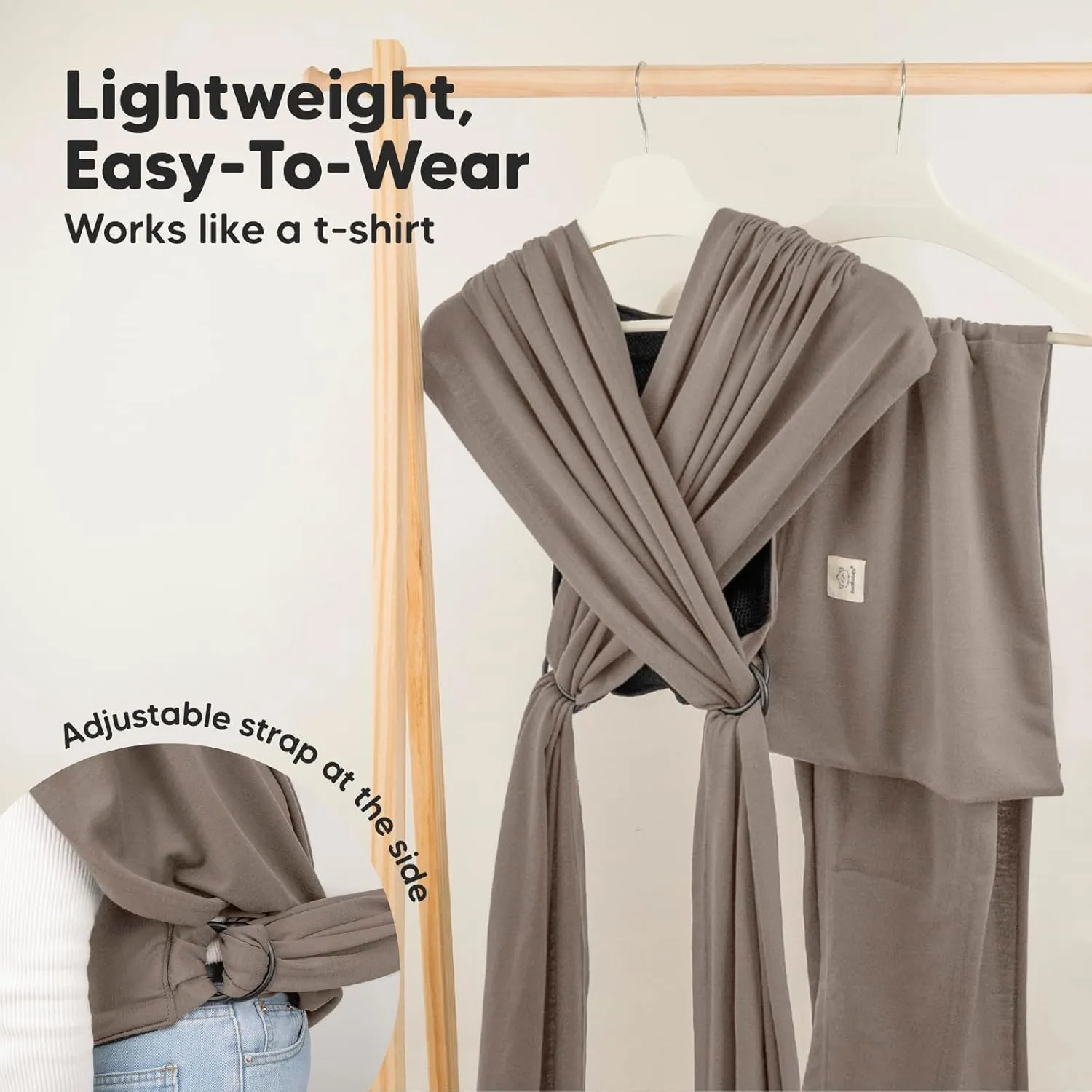 KeaBabies Baby Wrap Carrier Ring Sling - Easy to Wear, Adjustable D-Lite Baby Carrier Newborn to Toddler, Infant Carrying Shirt, Hands Free Bonding, Breathable Fabric Wearing Wrap (Copper Gray)