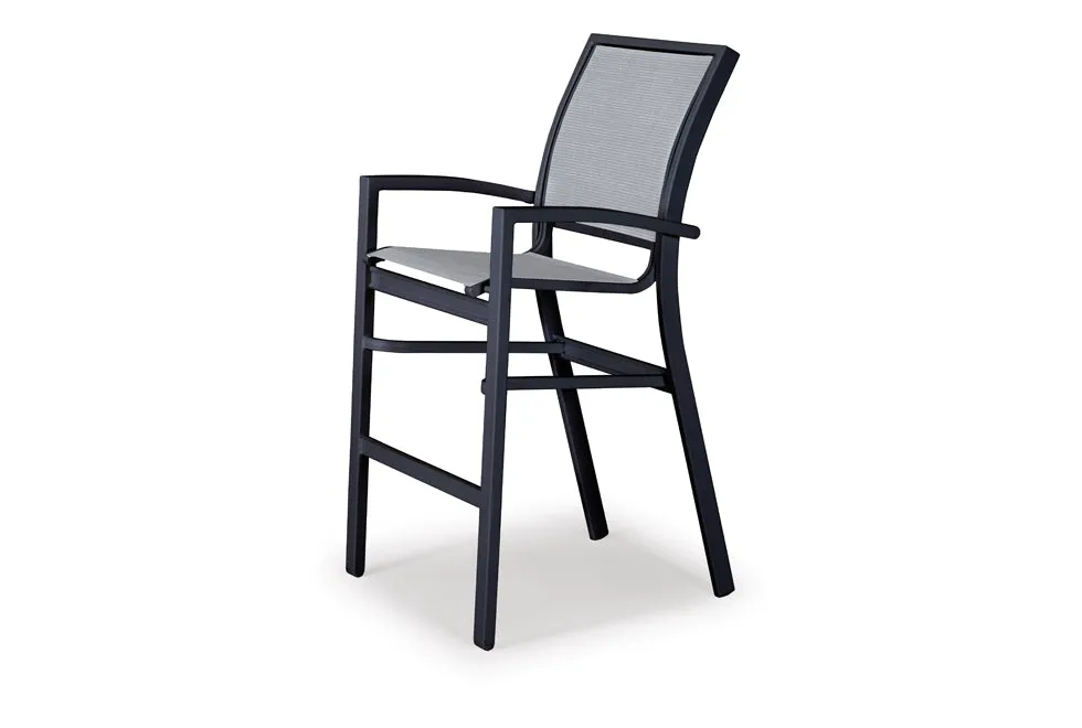 Kendall Sling Stacking Bar Height Arm Chair by Telescope Casual