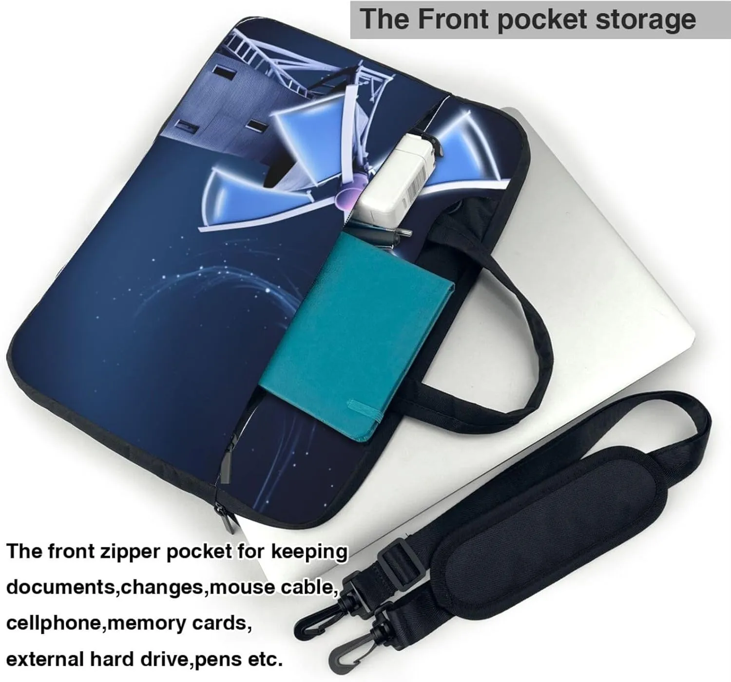 KHiry Laptop Shoulder Bag Laptop Bag Computer Bag Windmill Blue Messenger Bag for Unisex