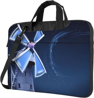 KHiry Laptop Shoulder Bag Laptop Bag Computer Bag Windmill Blue Messenger Bag for Unisex