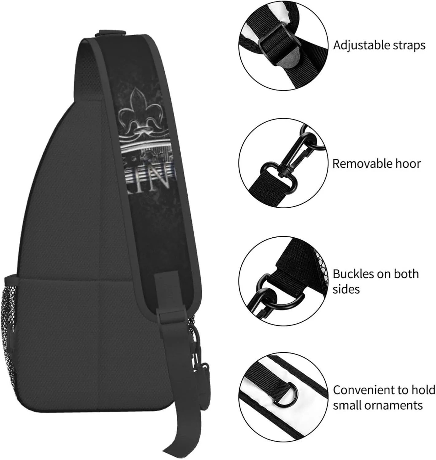 King Shoulder Bag Cool Sling Backpack Daypack Casual Bag Mens Backpack Bag for Outdoor