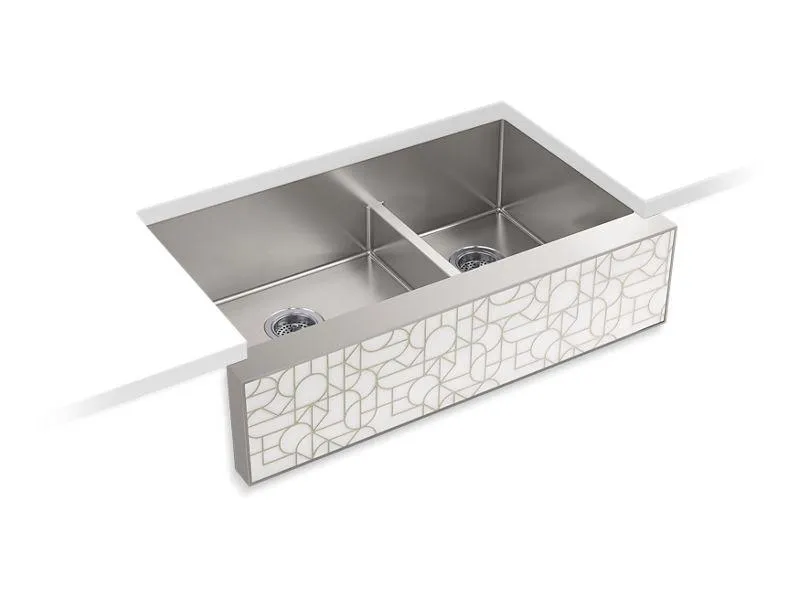 KOHLER K-22570-NA Tailor 35-1/2" x 21" Undermount double-bowl large/medium farmhouse kitchen sink