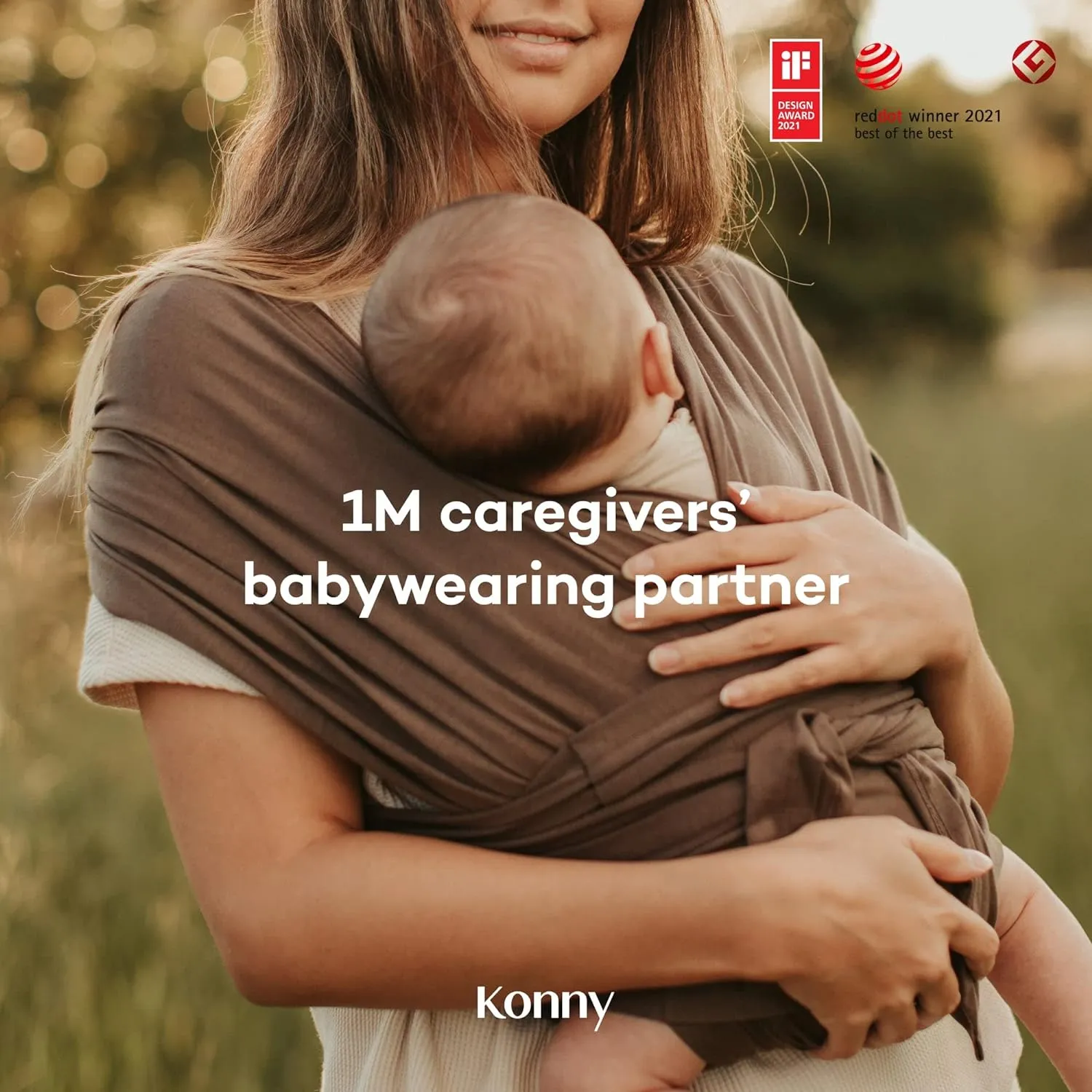 Konny Original Baby Carrier SoftBreeze Luxury Carrier Wrap, Easy to Wear Baby Wrap Carrier, Perfect Essentials Cloths for Newborn Babies up to 44 lbs, (Pink, 4XL)