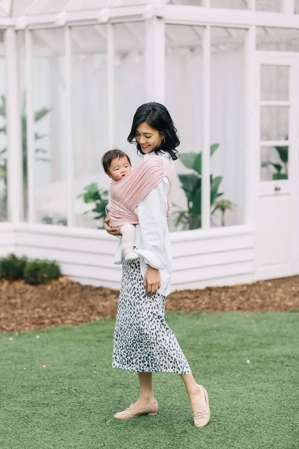 Konny Original Baby Carrier SoftBreeze Luxury Carrier Wrap, Easy to Wear Baby Wrap Carrier, Perfect Essentials Cloths for Newborn Babies up to 44 lbs, (Pink, 4XL)