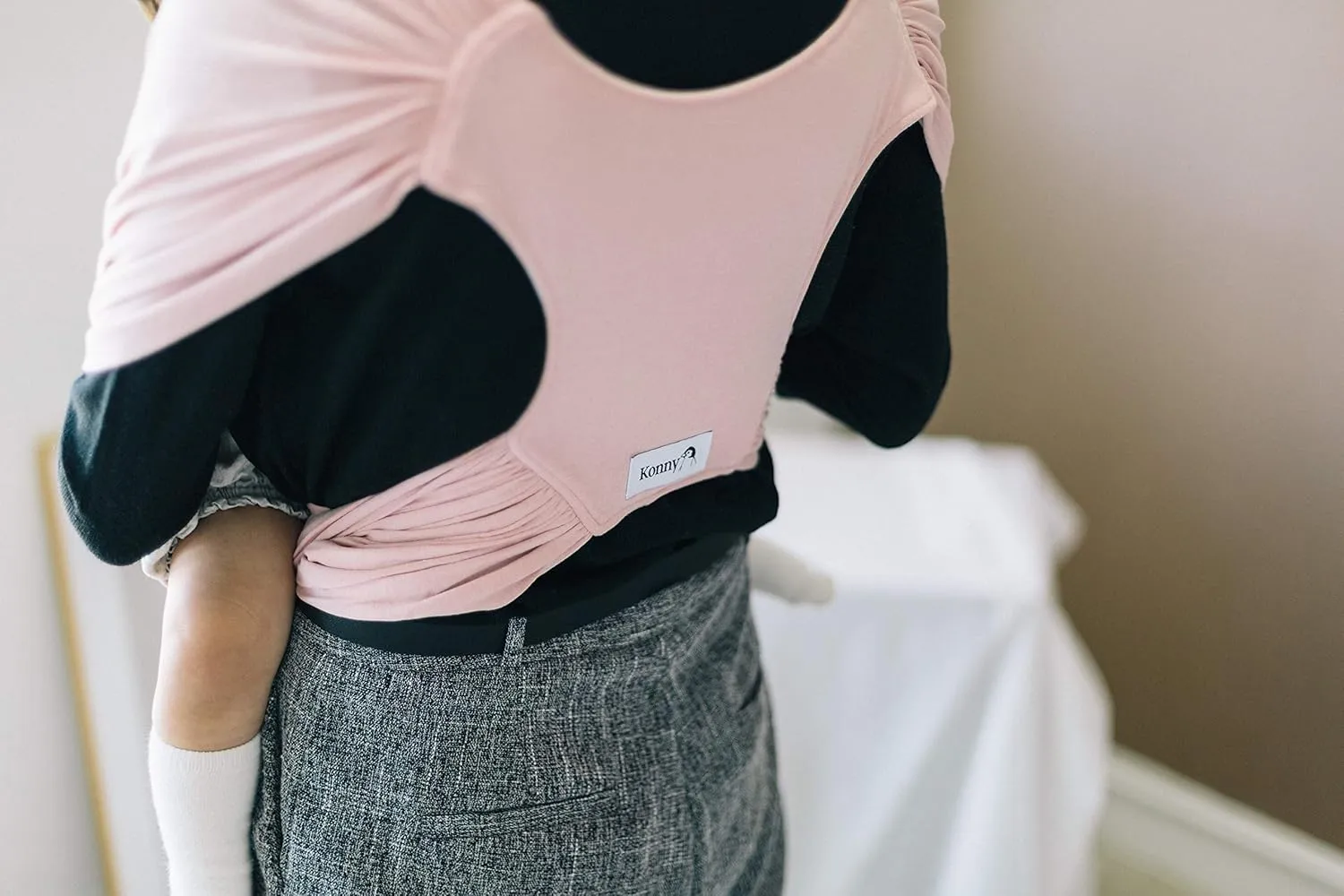 Konny Original Baby Carrier SoftBreeze Luxury Carrier Wrap, Easy to Wear Baby Wrap Carrier, Perfect Essentials Cloths for Newborn Babies up to 44 lbs, (Pink, 4XL)
