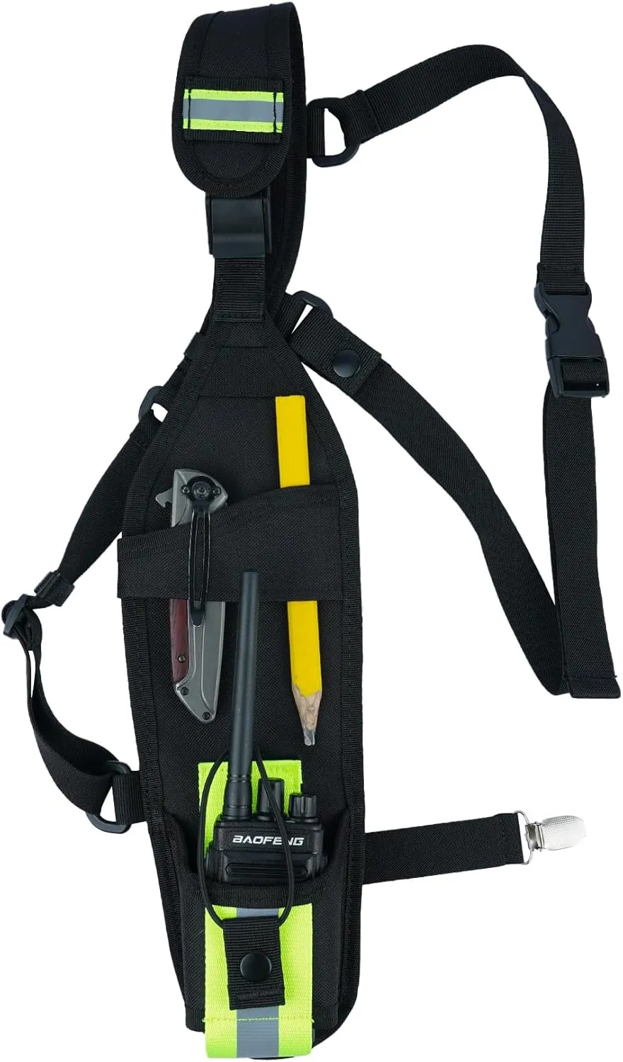 KUNN Universal Single Side Radio Shoulder Harness Holster,Two Way Walkie Talkie Holder for Motorola,Baofeng