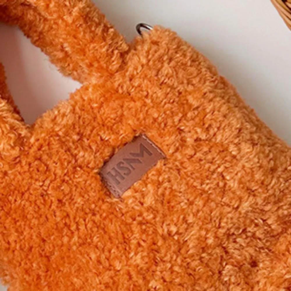 Lamb Wool Handbag Fuzzy Cute Autumn and Winter Fluffy Stylish Chroma Handbag Shoulder Bag Fuzzy Handbag
