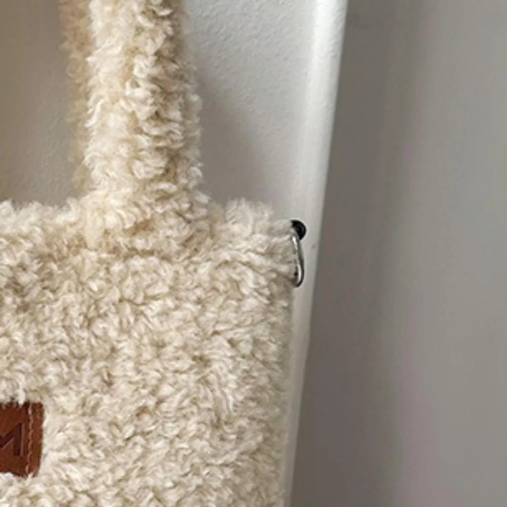 Lamb Wool Handbag Fuzzy Cute Autumn and Winter Fluffy Stylish Chroma Handbag Shoulder Bag Fuzzy Handbag