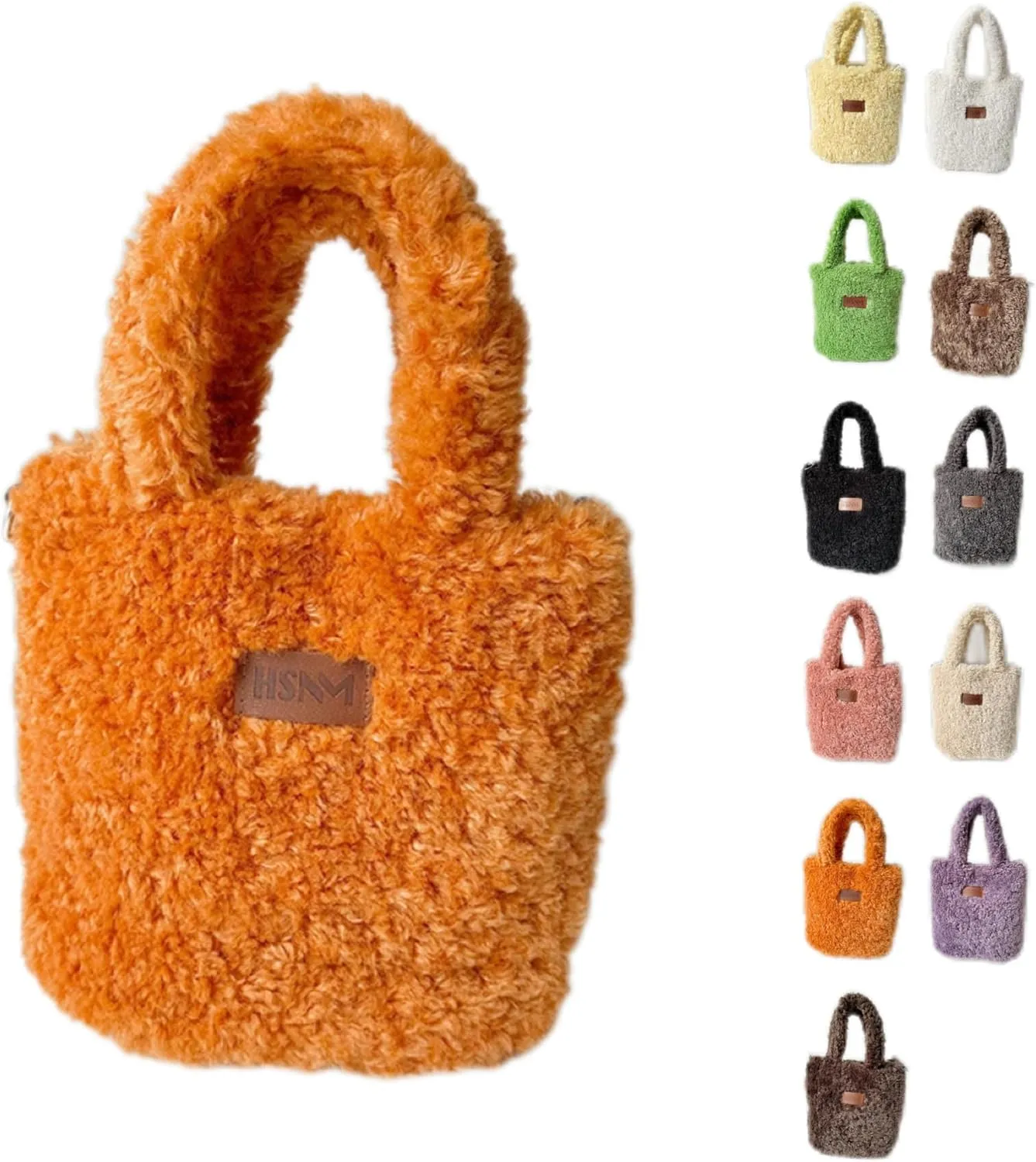 Lamb Wool Handbag Fuzzy Cute Autumn and Winter Fluffy Stylish Chroma Handbag Shoulder Bag Fuzzy Handbag