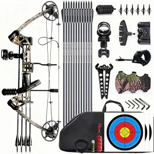 Lanneret Compound Bow and Archery Sets - Right Hand Archery Compound Bows 0-70 lbs Draw Weight Adjustable for Adults and Beginners，Hunting Bow Kit for Beginner