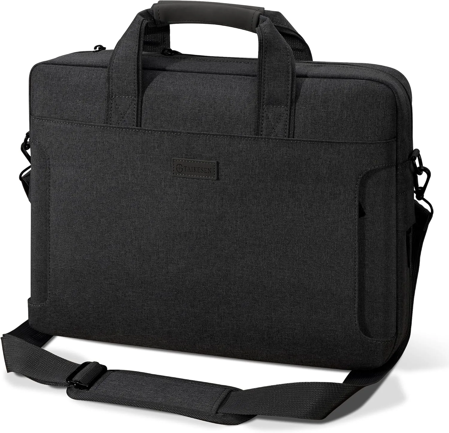 Laptop Shoulder Bag, 13-14-15-15.6-17.3 Inch Laptop/Tablet, Water-Repellent Fabric, Business for Men Women (17.3 inch, Black)