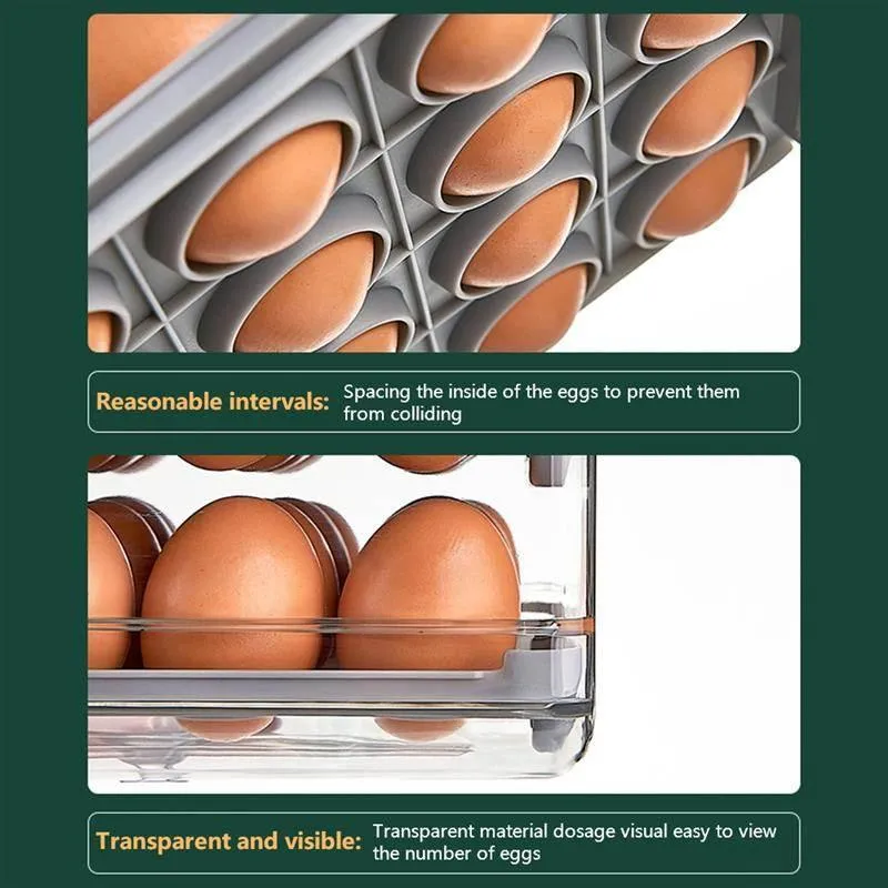 Large Capacity Stackable Egg Storage Box - Organizer
