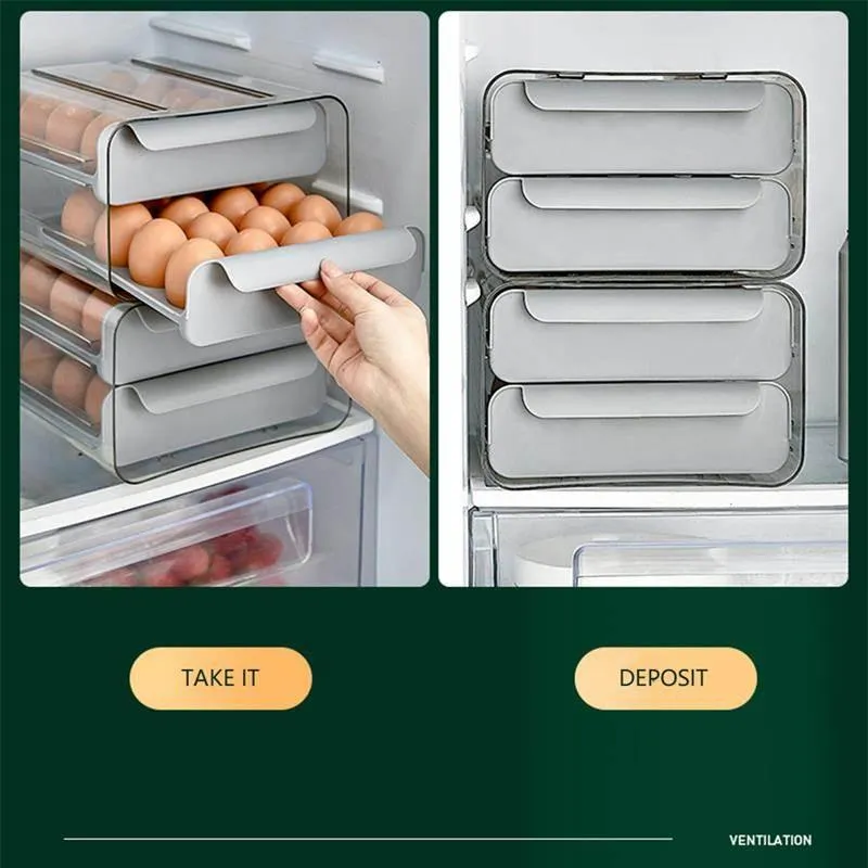 Large Capacity Stackable Egg Storage Box - Organizer