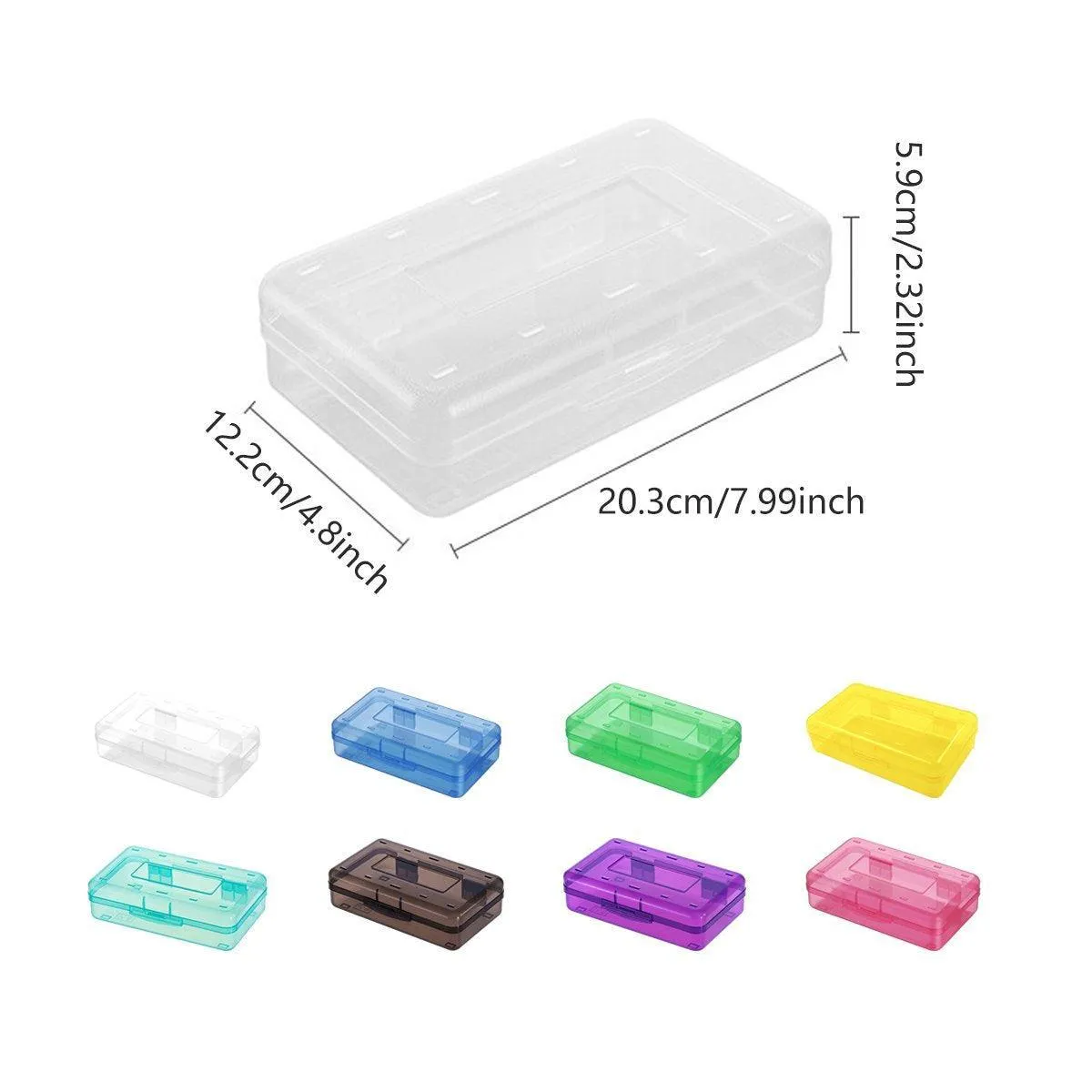 Large Capacity Transparent Plastic Pencil Case Multifunctional Student Art Box