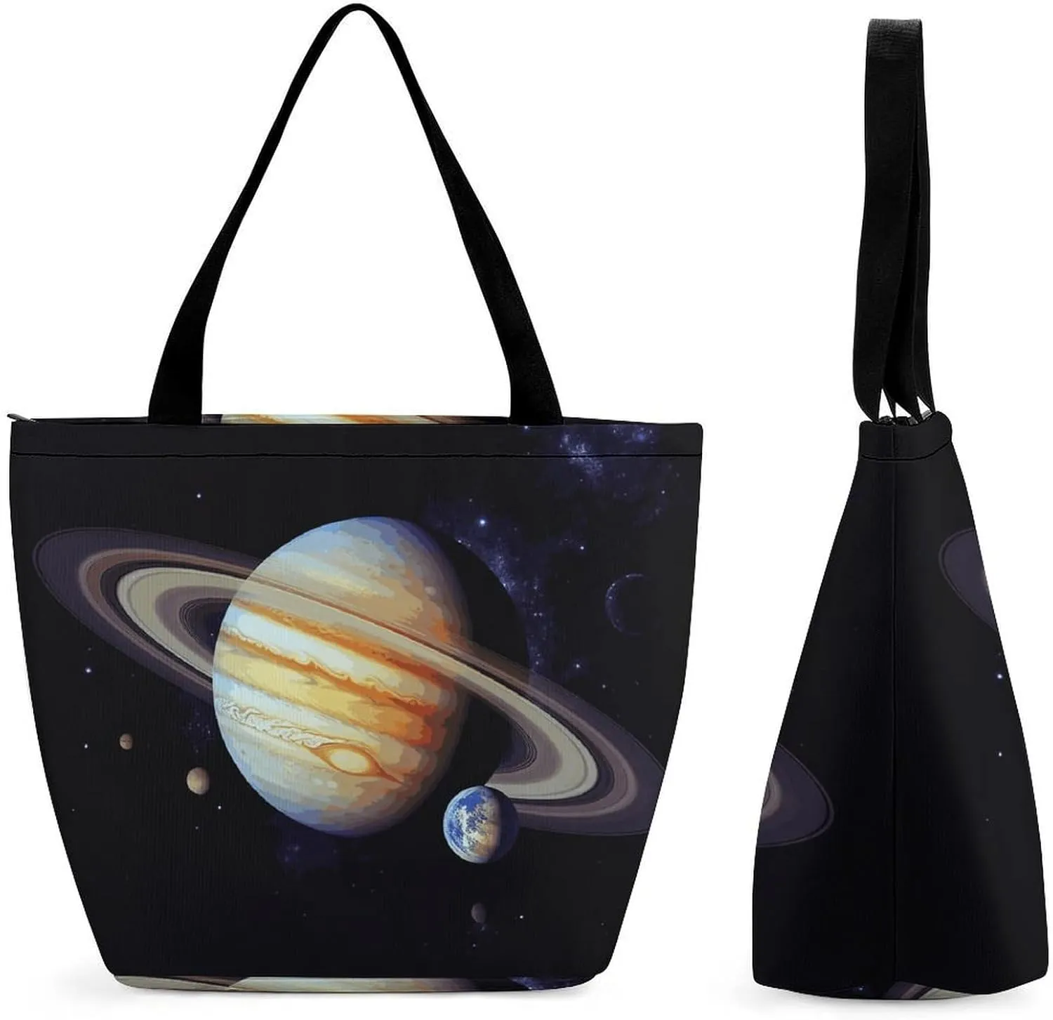 Large Grocery Bags Beach Tote Planet Jupiter Shopping Bag for Women Shoulder Bag for Travel Work Handbag
