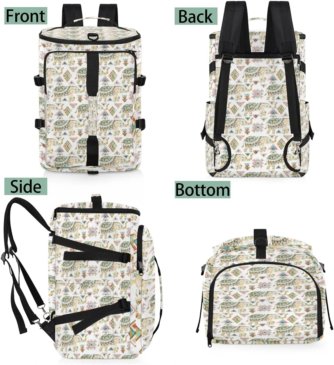 Large Sports Gym Bag With Shoe & Laptop Compartment 47L Waterproof Travel Duffel Bags for Men Women Animal Elephant Luggage Backpack Duffle Bag