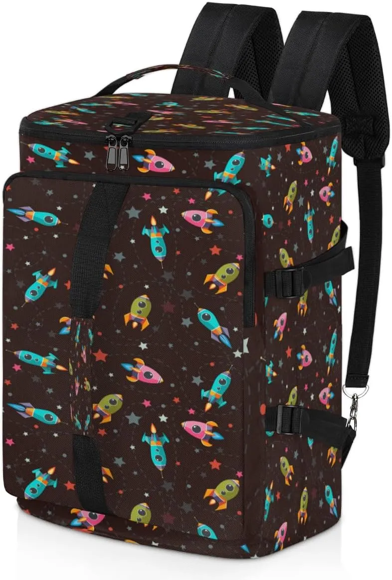 Large Sports Gym Bag With Shoe & Laptop Compartment 47L Waterproof Travel Duffel Bags for Men Women Cartoon Rocket Luggage Backpack Duffle Bag