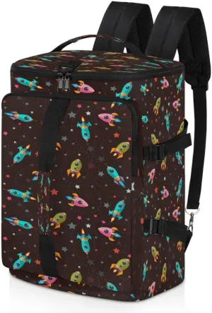 Large Sports Gym Bag With Shoe & Laptop Compartment 47L Waterproof Travel Duffel Bags for Men Women Cartoon Rocket Luggage Backpack Duffle Bag