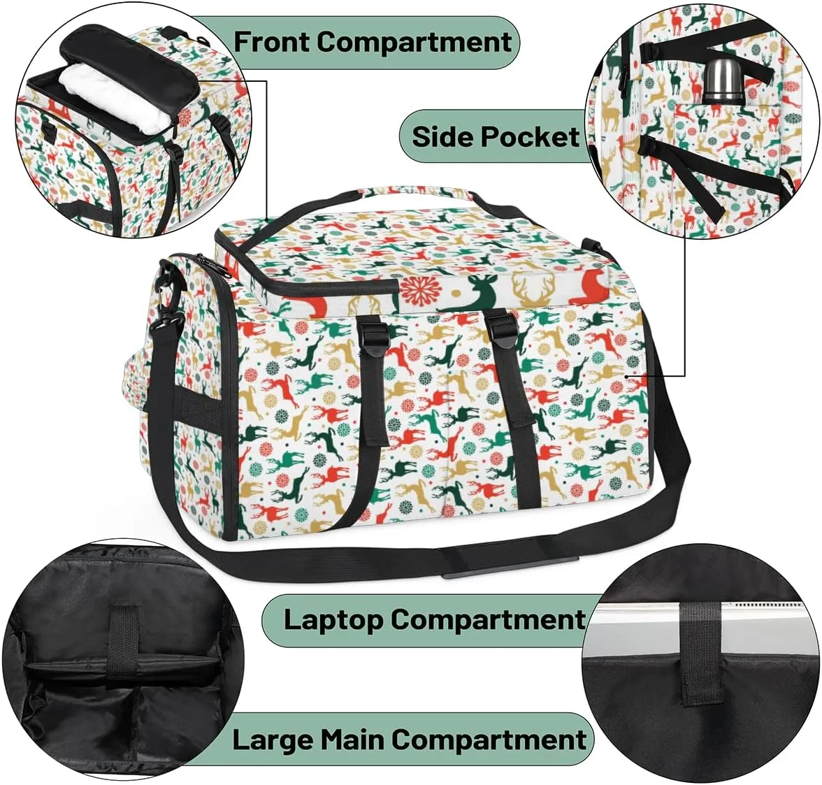 Large Sports Gym Bag With Shoe & Laptop Compartment 47L Waterproof Travel Duffel Bags for Men Women Colourful Giraffe Luggage Backpack Duffle Bag
