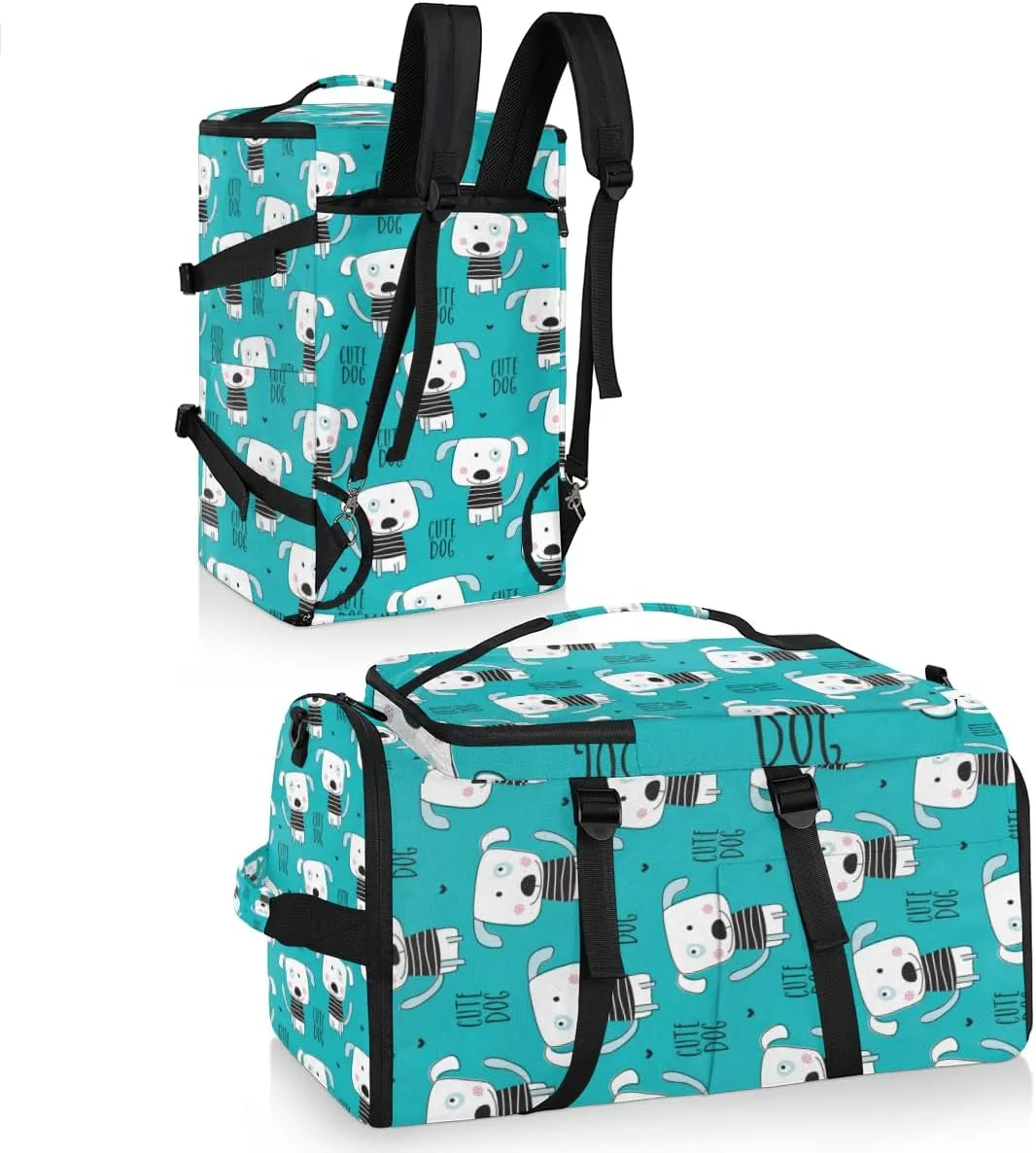 Large Sports Gym Bag With Shoe & Laptop Compartment 47L Waterproof Travel Duffel Bags for Men Women Dog Print Luggage Backpack Duffle Bag