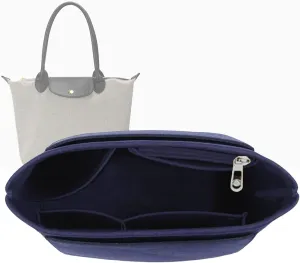 Lckaey bag organizer for le pliagepurse organizer insert medium bag organizer inserts small large handbag best1032Navy blue-M