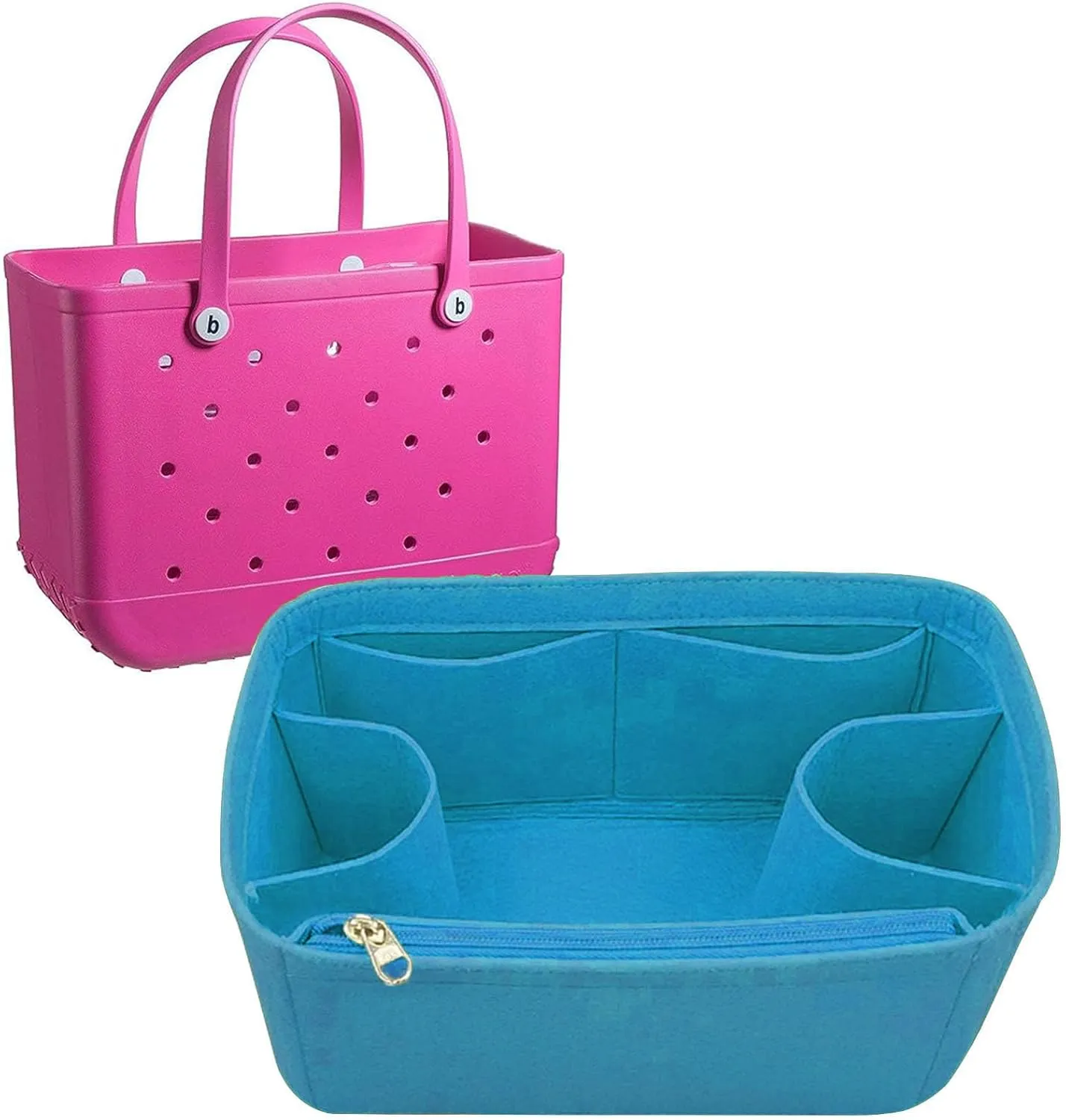 Lckaey beach accessories for bogg bag organizer xl Organizing for bogg tote accessories inserts divider organizer 3018Blue-L