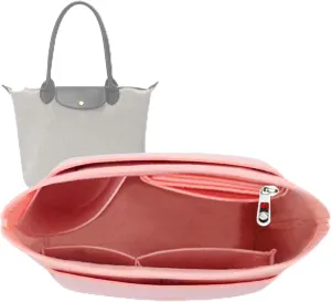 Lckaey purse Organizer for longchamp bag insert organizer tote insert Large handbag organizer inserts large bag best1032pink-L