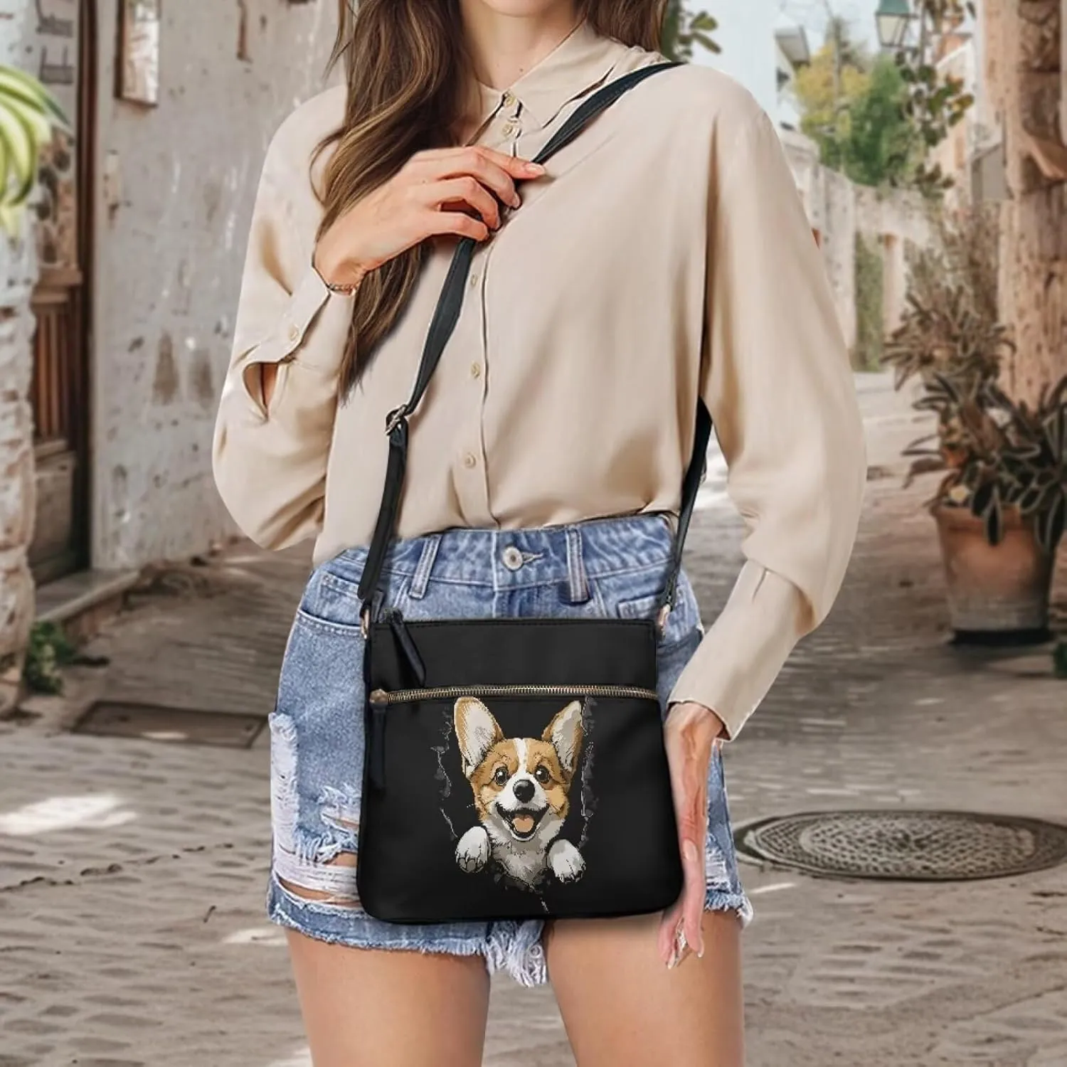 Leather Hobo Bag Crossbody Bag for Women Lady, Large Zipper Shoulder Handbag Messenger Bag with Adjustable Strap