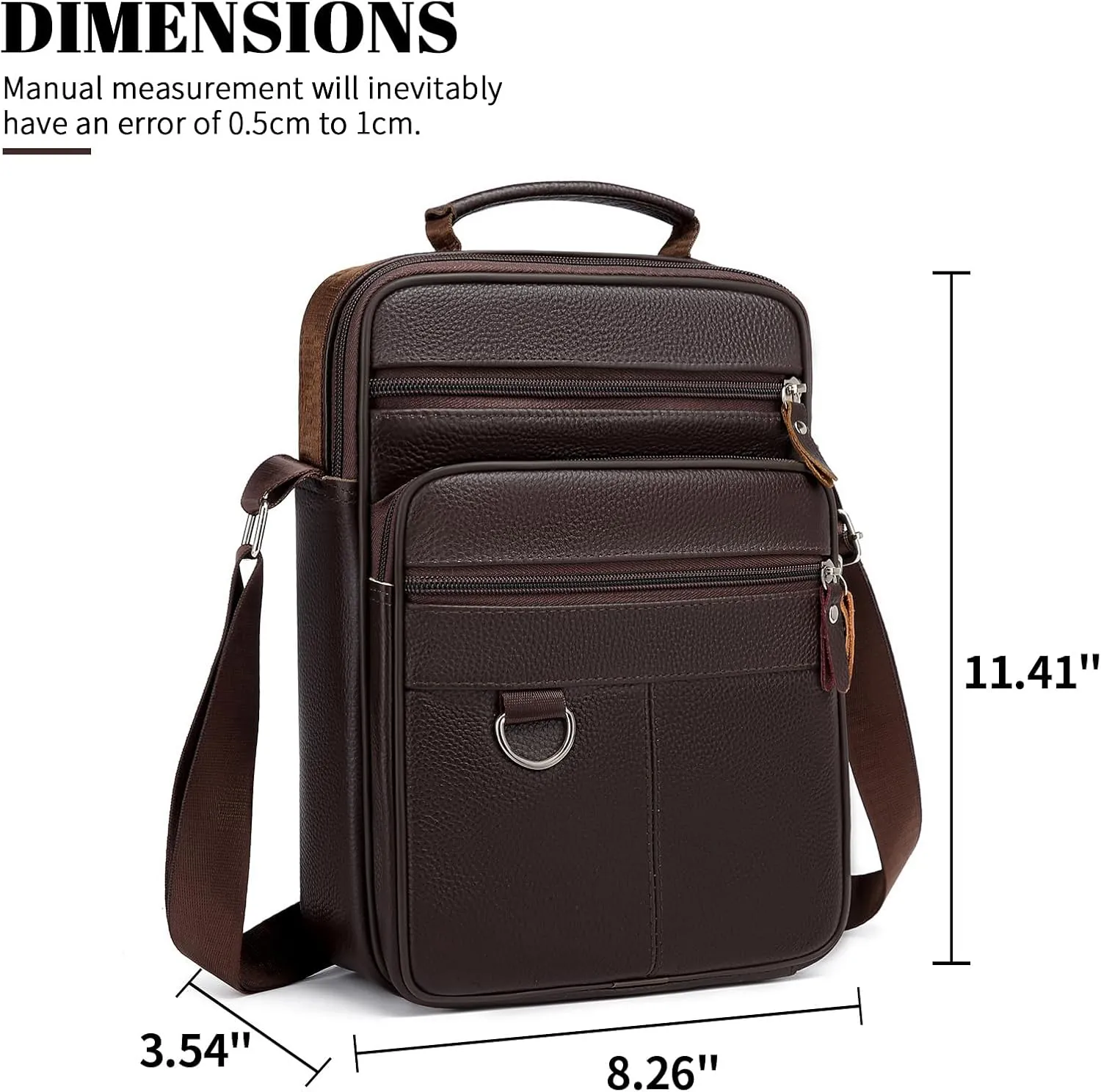 Leather Messenger Bag for Men Large Business Travel Briefcase Crossbody Handbag Man Purse Sling Shoulder Bag