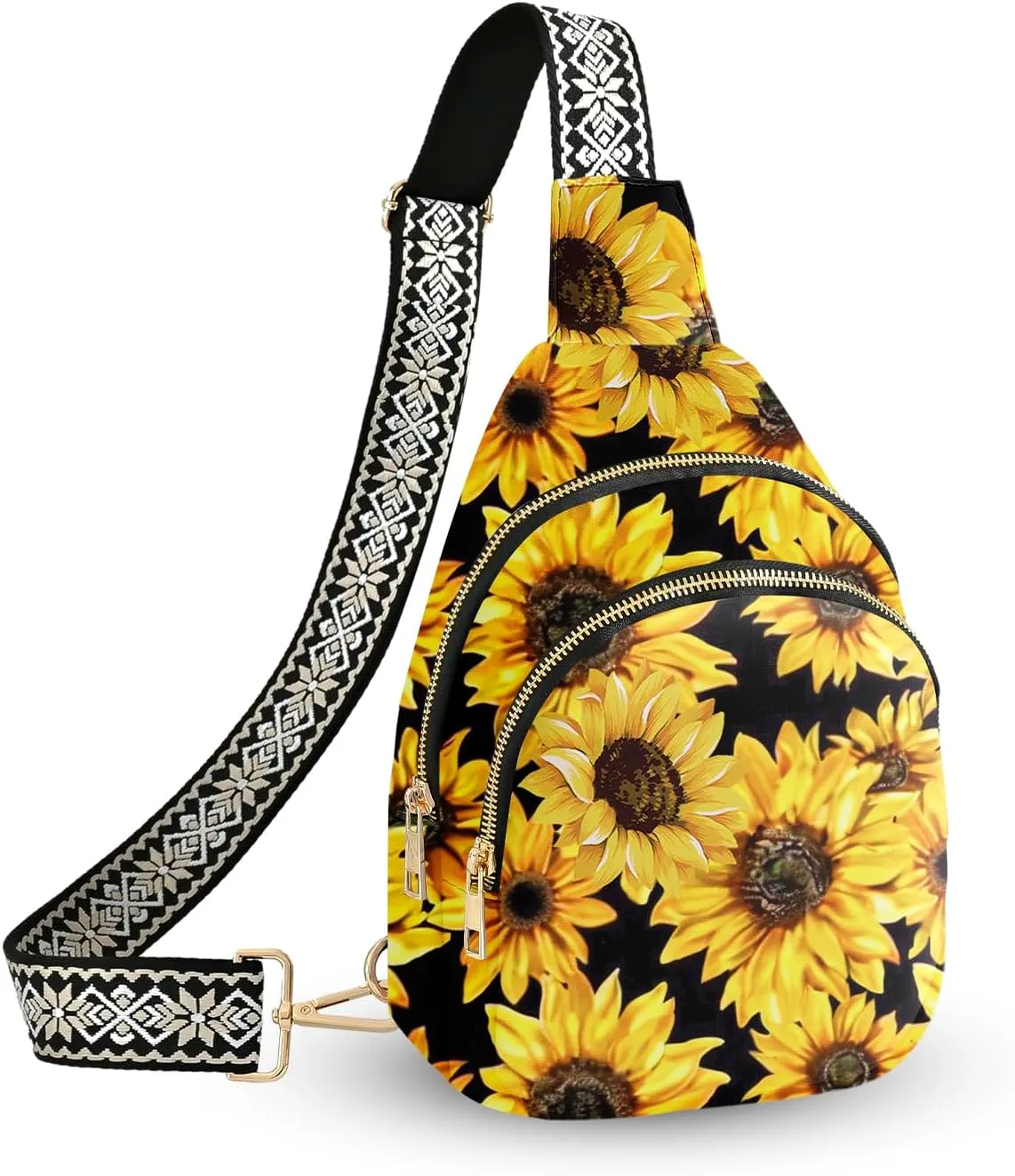 Leather Sling Bag Small Crossbody Backpack Travel Shoulder Pack Hiking Adjustable Chest Daypack for Women