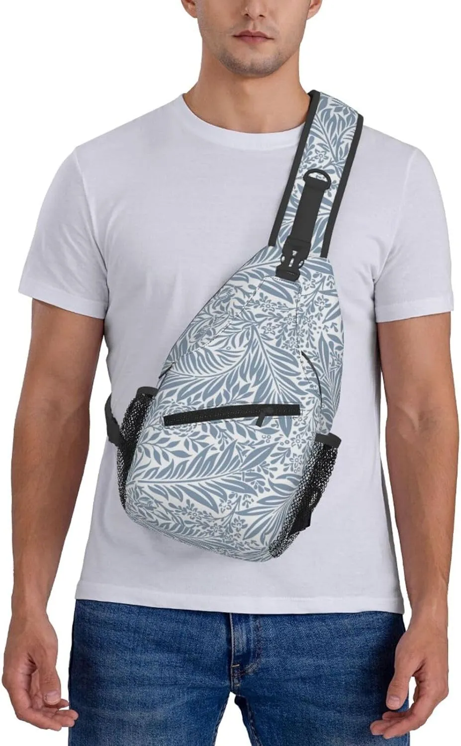 Leaves Crossbody Sling Backpack Sling Bag Adjustable Chest Shoulder Daypack For Women Men