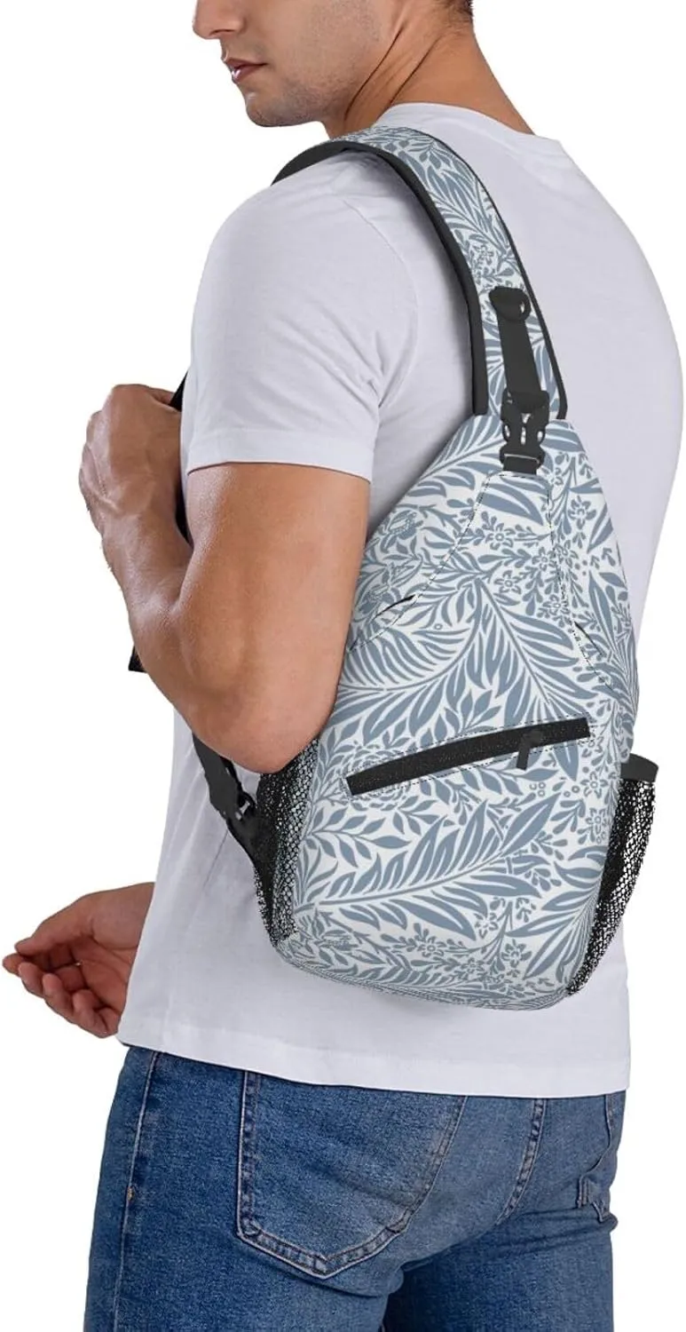 Leaves Crossbody Sling Backpack Sling Bag Adjustable Chest Shoulder Daypack For Women Men