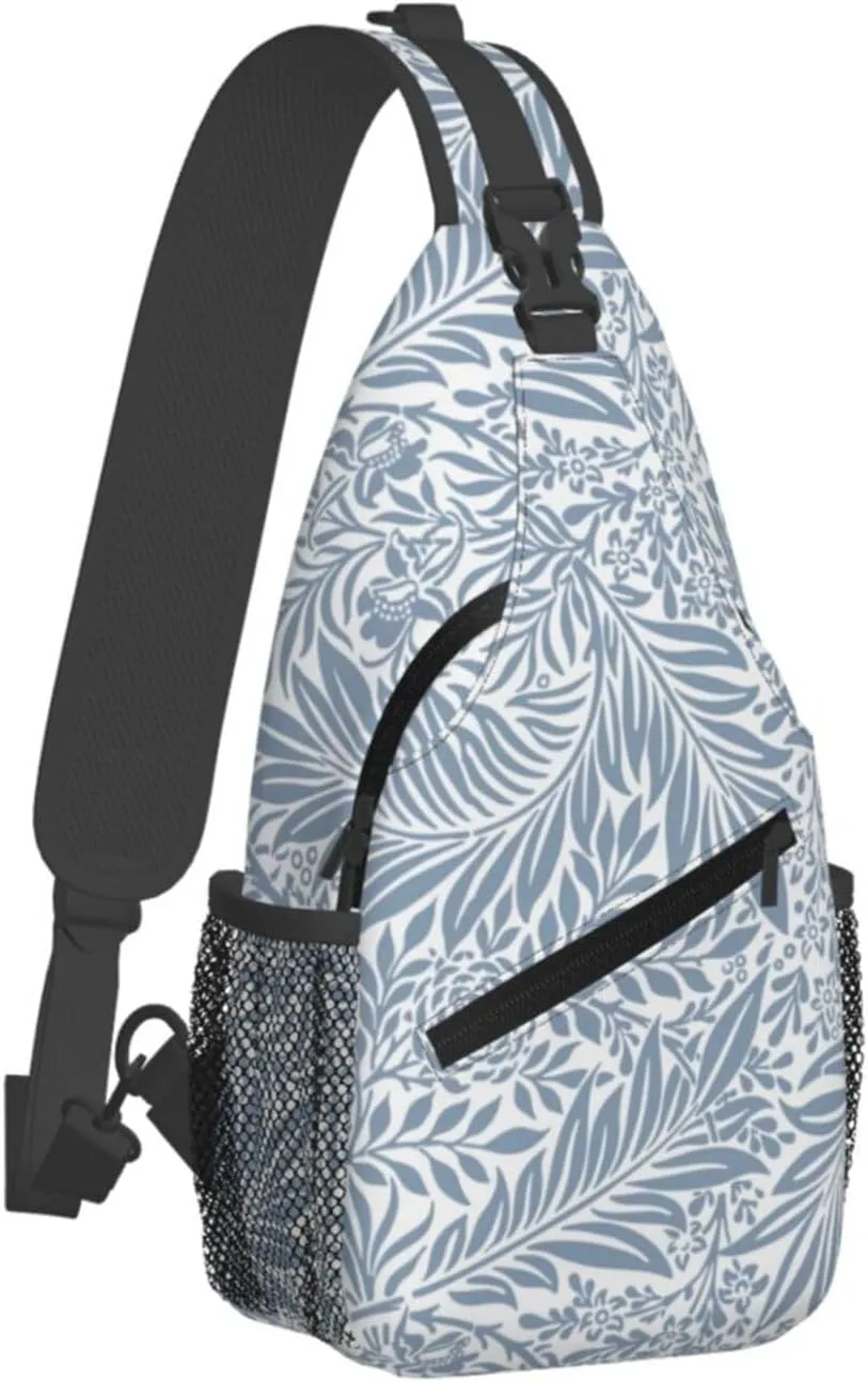 Leaves Crossbody Sling Backpack Sling Bag Adjustable Chest Shoulder Daypack For Women Men