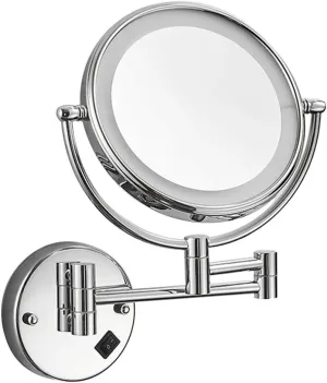 LED Makeup Vanity Mirror, Two-Sided Wall Mounted Beauty Mirror 3X Magnification Extendable Bathroom Mirror 360° Swivel Cosmetic Mirror Hardwired conne