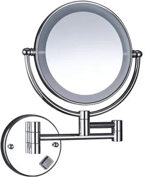 LED Makeup Vanity Mirror, Two-Sided Wall Mounted Beauty Mirror 3X Magnification Extendable Bathroom Mirror 360° Swivel Cosmetic Mirror Hardwired conne