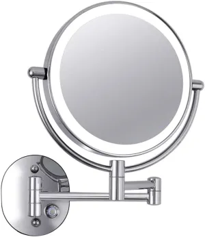 LED Makeup Vanity Mirror,Two-Sided Wall Mounted Beauty Mirror Multiple Magnification Bathroom Mirror 360° Swivel Extendable Cosmetic Mirror Powered by
