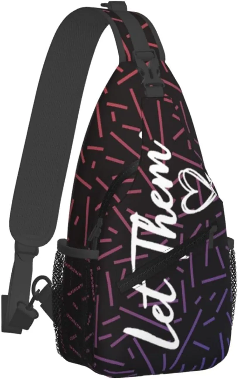 Let Them Crossbody Backpack For Men Women Sling Shoulder Dachshunds Dog Chest Bag Lightweight One Strap Multipurpose Travel Hiking Daypack