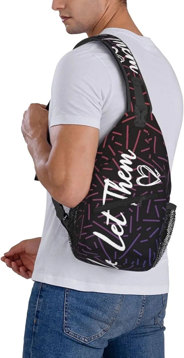 Let Them Crossbody Backpack For Men Women Sling Shoulder Dachshunds Dog Chest Bag Lightweight One Strap Multipurpose Travel Hiking Daypack
