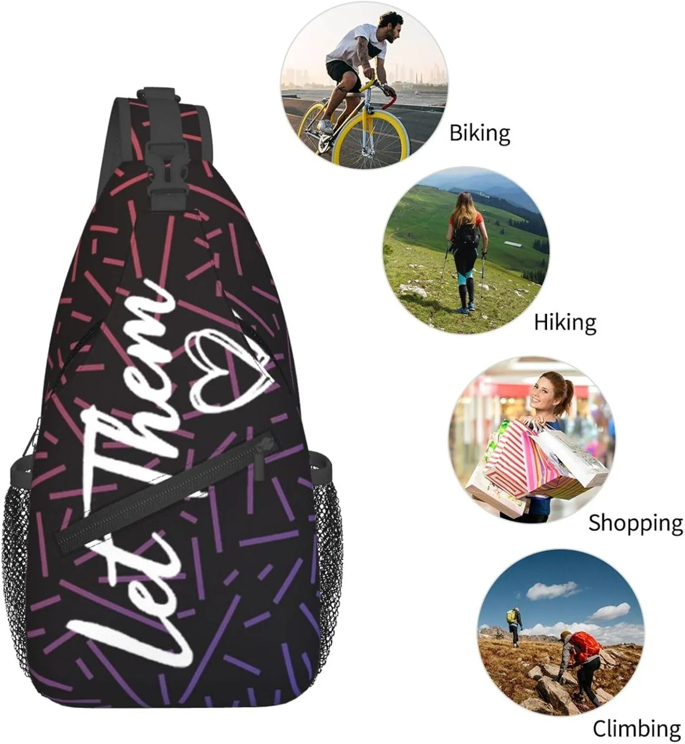 Let Them Crossbody Backpack For Men Women Sling Shoulder Dachshunds Dog Chest Bag Lightweight One Strap Multipurpose Travel Hiking Daypack