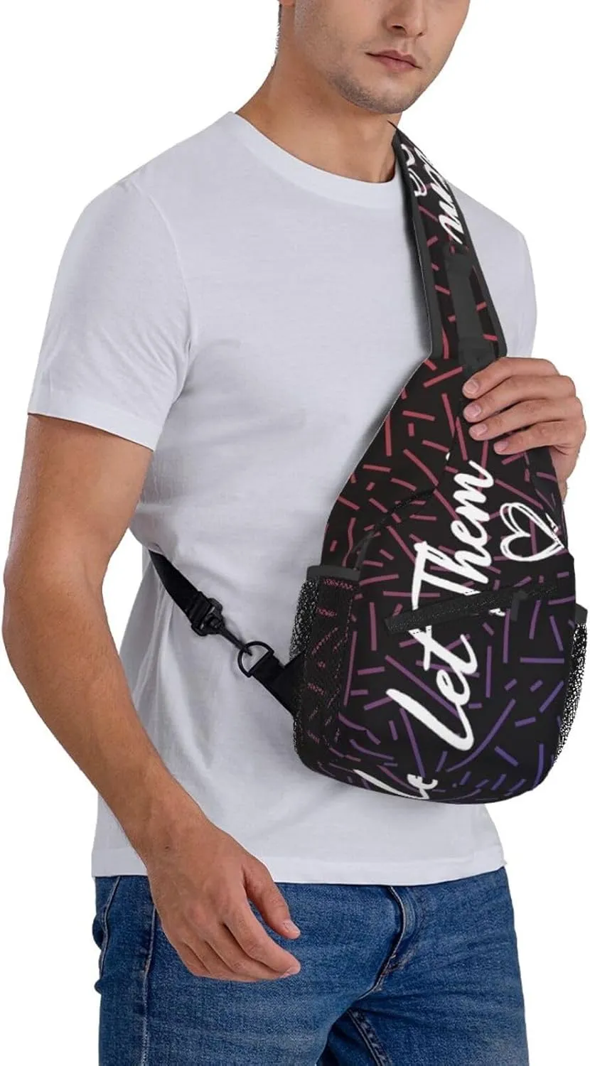 Let Them Crossbody Backpack For Men Women Sling Shoulder Dachshunds Dog Chest Bag Lightweight One Strap Multipurpose Travel Hiking Daypack