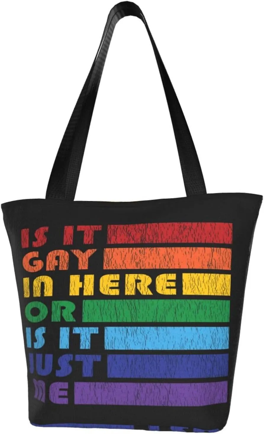 LGBT Gay Pride Butterflies Rainbow Women's Tote Bag Lightweight Shopping Handbag Travel Shoulder Bag With Zipper