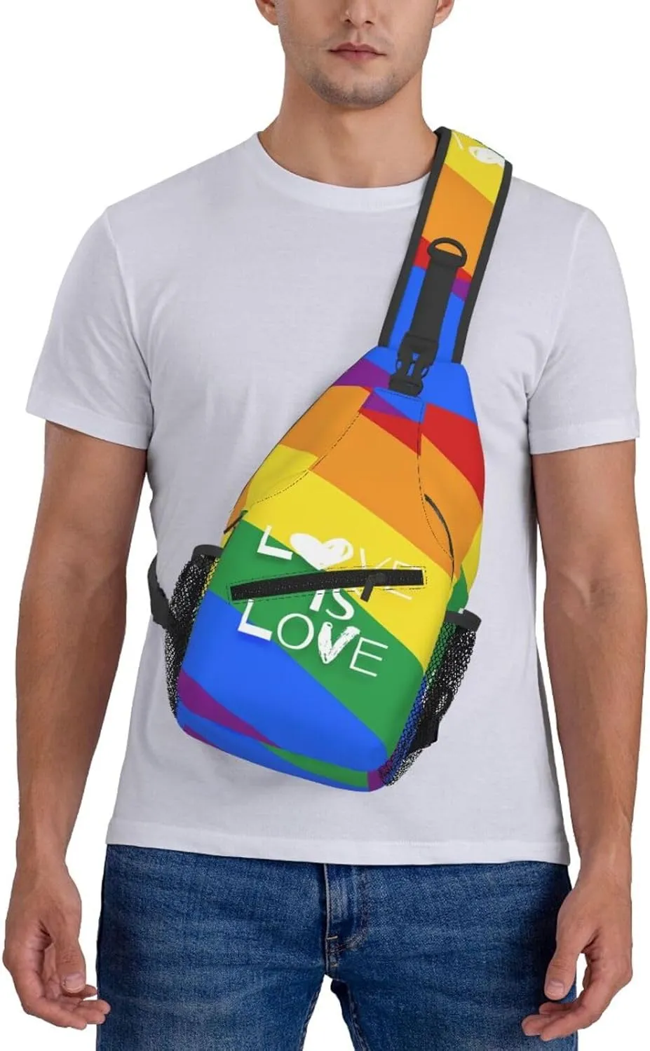 Lgbt Pride Rainbow Gay Love Is Love Pride Day Chest Sling Bag Crossbody Shoulder Backpack Bag Gym Cycling Daypack Travel Hiking Cross Bag