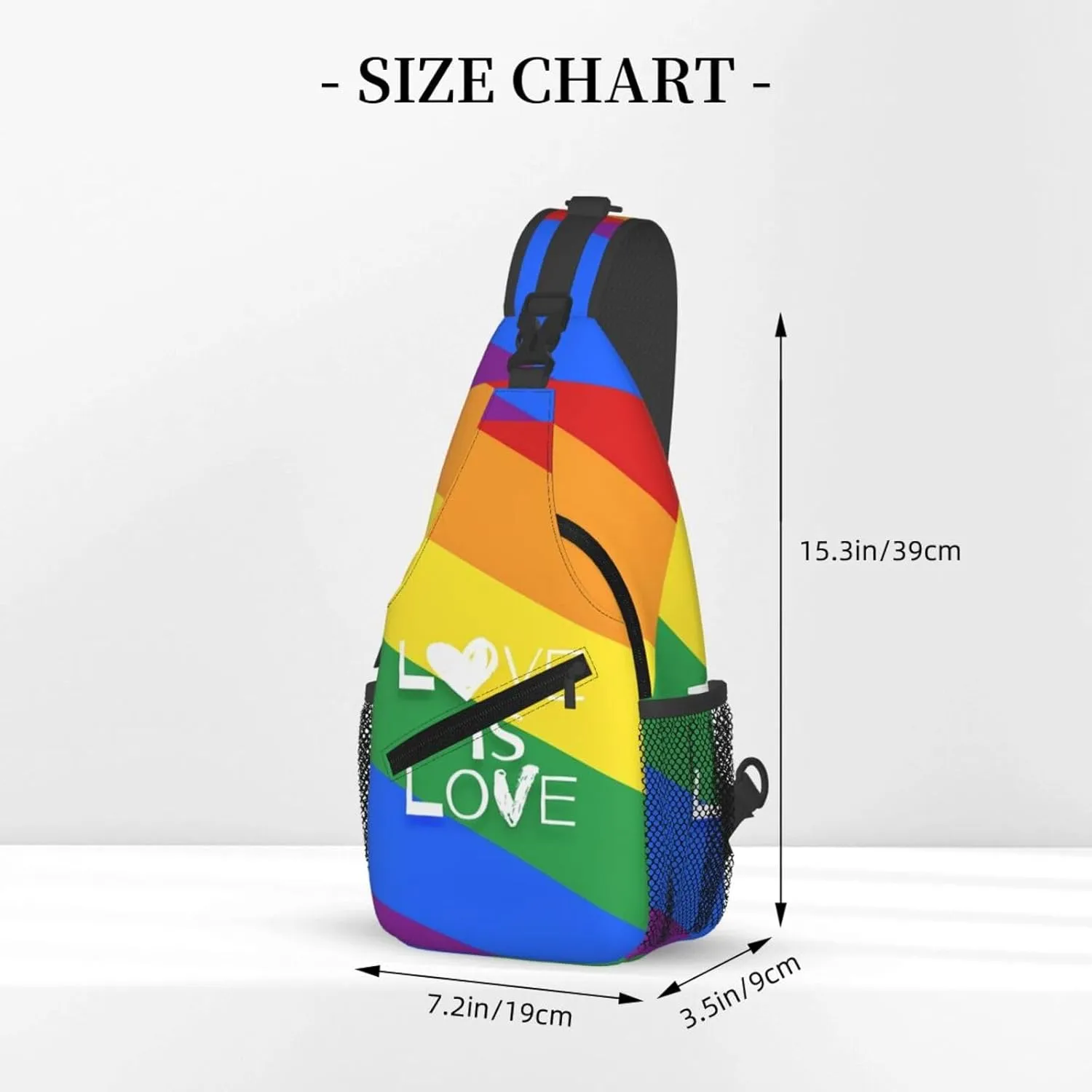 Lgbt Pride Rainbow Gay Love Is Love Pride Day Chest Sling Bag Crossbody Shoulder Backpack Bag Gym Cycling Daypack Travel Hiking Cross Bag